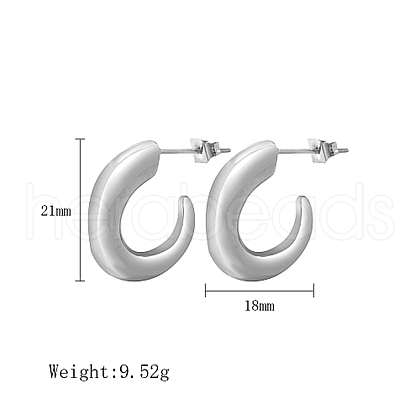 Non-Tarnish 304 Stainless Steel Stud Earrings OU4872-4-1