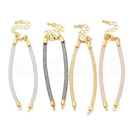 Brass Mesh Chain Link Bracelet Making DIY-B066-01G-1