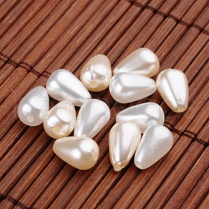 Teardrop Imitation Pearl Acrylic Beads X-OACR-L004-3424-1