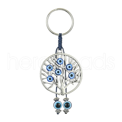 Alloy with Resin Evil Eye Charms Keychains KEYC-JKC00619-04-1