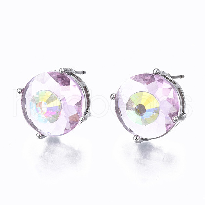 Brass Stud Earrings GLAA-S193-039A-P-1