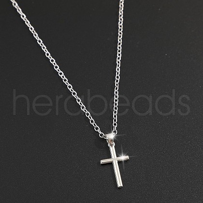 Cross Alloy Pendant Necklaces WGAF0E8-17-1