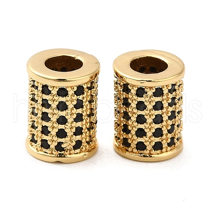 Rack Plating Brass Cubic Zirconia Beads KK-K349-07G-01-1