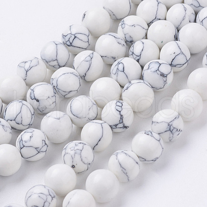 Synthetic Howlite Beads Strands G-E110-8mm-5-1