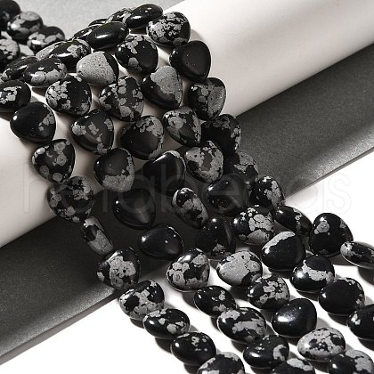 Natural Snowflake Obsidian Beads Strands G-R190-10mm-51-1
