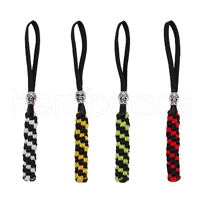 4Pcs 4 Colors Polypropylene Outdoor EDC Braid Pendant for Parachute Cord FIND-FG0003-70-1