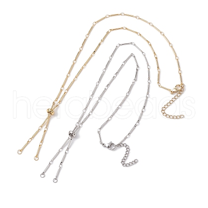 2Pcs 2 Colors Brass Slider Necklace Makings AJEW-JB01275-1