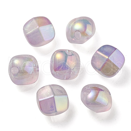 UV Plating Luminous Transparent Acrylic Beads OACR-P010-01D-1