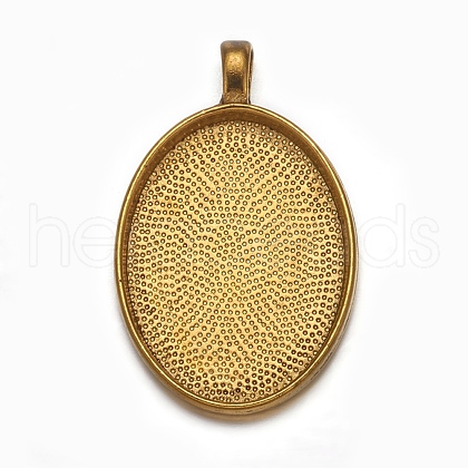 Alloy Pendant Cabochon Settings PALLOY-A15657-AG-1