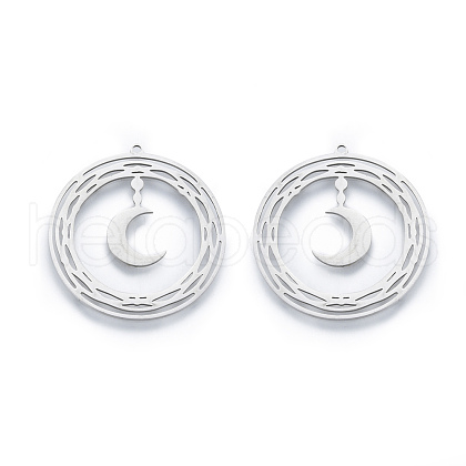 Non-Tarnish 201 Stainless Steel Pendants STAS-N090-LA913-1-1-1
