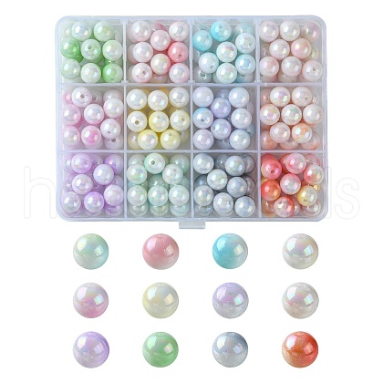 192Pcs 12 Colors Two Tone Opaque Acrylic Beads SACR-YW0001-64-1