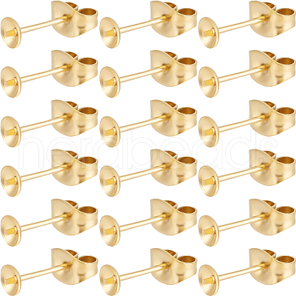 Beebeecraft 50Pcs Ion Plating(IP) 304 Stainless Steel Stud Earring Findings STAS-BBC0004-52-1