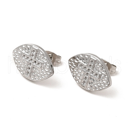 Non-Tarnish 304 Stainless Steel Stud Earrings Findings EJEW-I281-22P-1