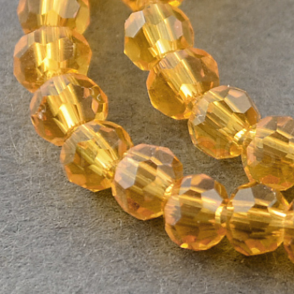 Transparent Glass Bead Strands GLAA-R136-4mm-13-1