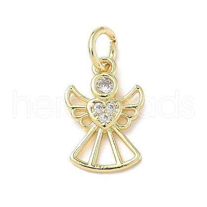 Brass Micro Pave Cubic Zirconia Charms ZIRC-I356-40G-1