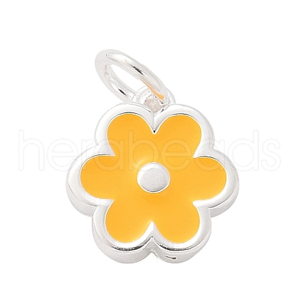 925 Sterling Silver Enamel Flower Charms STER-D300-04S-03-1
