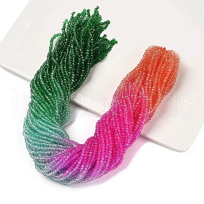 Transparent Painted Glass Beads Strands X1-DGLA-A034-T1mm-A03-1