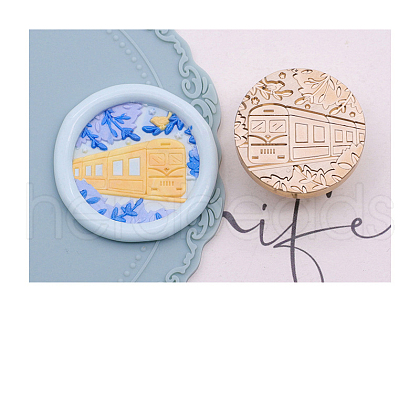 Golden Tone Wax Seal Brass Stamp Head STAM-PW0005-024G-01-1