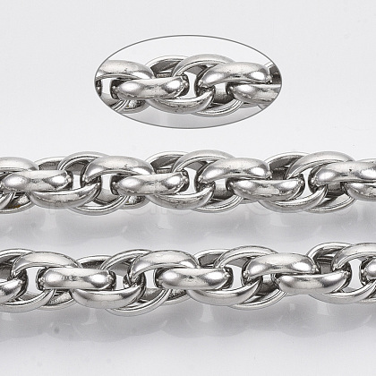 Tarnish Resistant 304 Stainless Steel Rope Chains STAS-R100-28-1