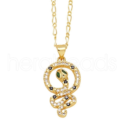 Brass Micro Pave Cubic Zirconia Pendant Necklaces for Women PW-WG59830-03-1
