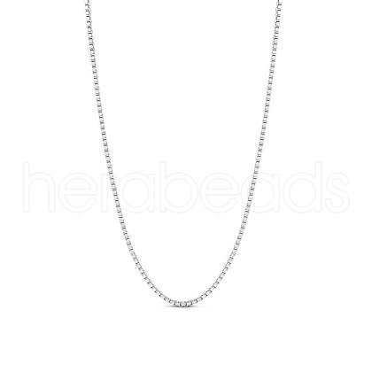 SHEGRACE Rhodium Plated 925 Sterling Silver Box Chain Necklaces JN736A-1