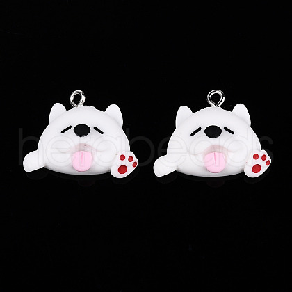 Cartoon Opaque Resin Pendants RESI-G054-01B-P-1