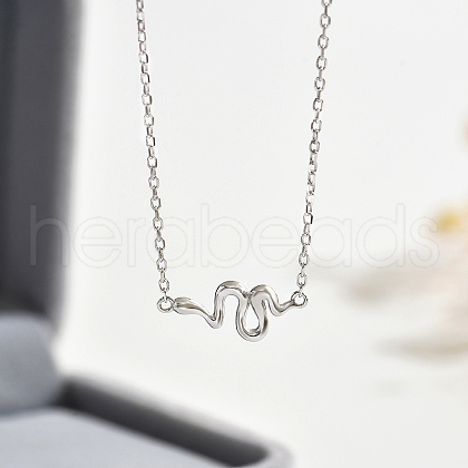 925 Sterling Silver Vintage Spiral Wave Link Chain Necklaces for Women GE9303-1