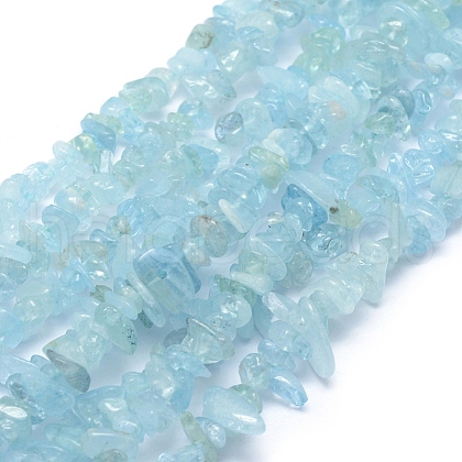 Natural Aquamarine Beads Strands X-G-P332-75-1