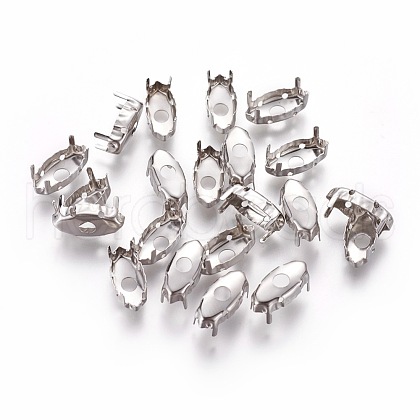 Non-Tarnish Stainless Steel Sew on Prong Settings STAS-L229-02P-1