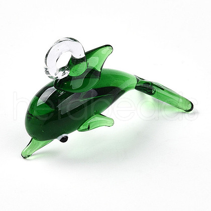 Handmade Silver Foil Lampwork Pendants LAMP-T023-15C-1