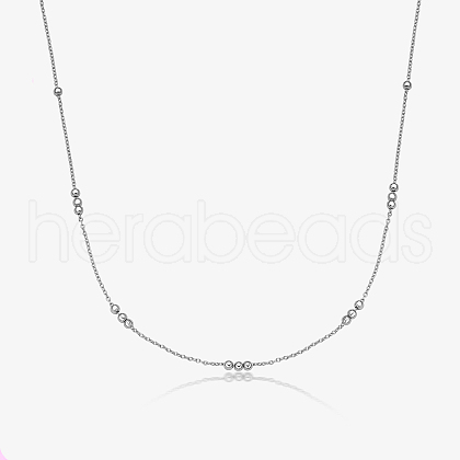 925 Sterling Silver Cable Chain Necklaces UD3650-4-1