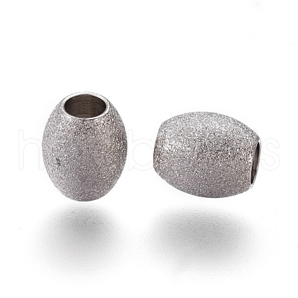 304 Stainless Steel Textured Beads STAS-E455-06P-6x7-1