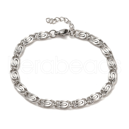 304 Stainless Steel Lumachina Chain Bracelets BJEW-C079-01C-P-1