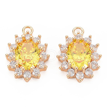 Brass Micro Pave Cubic Zirconia Charms KK-N232-300C-1