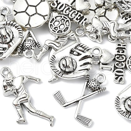 35Pcs 5 Styles Tibetan Style Zinc Alloy Pendants TIBEP-YW0001-95-1