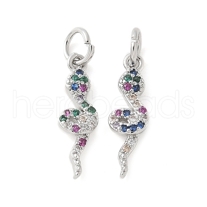 Brass Micro Pave Cubic Zirconia Charms KK-U056-35P-1