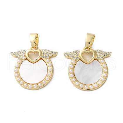 Brass Micro Pave Cubic Zirconia Pendants KK-U070-22G-1
