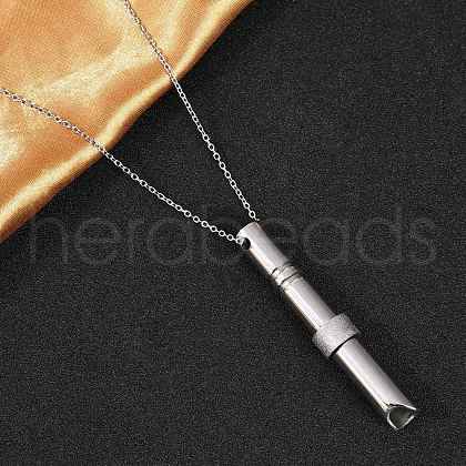 304 Stainless Steel Cable Chain Breathing Necklaces NJEW-M050-01P-1