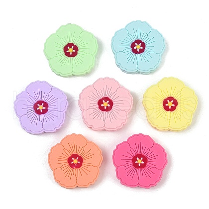 Flower Food Grade Silicone Focal Beads SIL-A011-02C-1