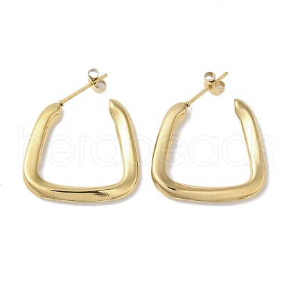 Triangle 304 Stainless Steel Stud Earrings for Women EJEW-I303-04G-1