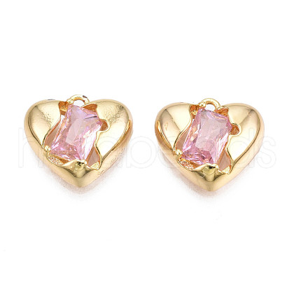 Brass Inlaid Cubic Zirconia Charms KK-N231-292-1