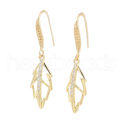 Brass with Glass Dangle Earrings EJEW-Q800-06KCG-1