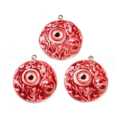 Eyeball Theme Opaque Resin Enamel Pendants RESI-D076-02C-1