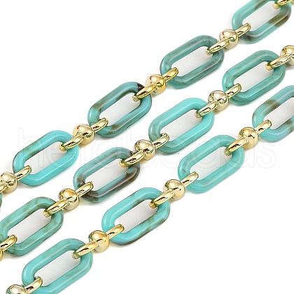 Rack Plating Acrylic & CCB Plastic Chain CHAC-H001-01C-1