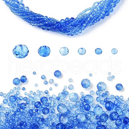 6 Styles Gradient Color Transparent Painted Glass Beads Strands DGLA-YW0001-28A-1