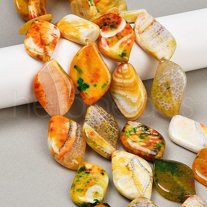 Dyed Natural Agate Beads Strands G-U029-I01-1
