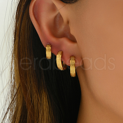 3 Pairs Vintage Frosted Brass Hoop Earring Sets MK3125-1-1