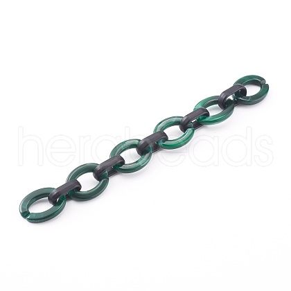 Imitation Gemstone Style & Opaque Spray Painted Acrylic Cable Chains AJEW-JB00910-04-1