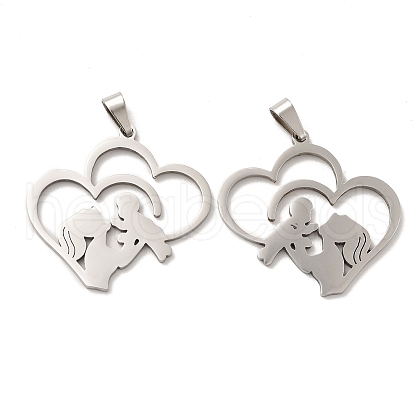 Non-Tarnish Mother's Day 201 Stainless Steel Pendants STAS-K251-028P-1