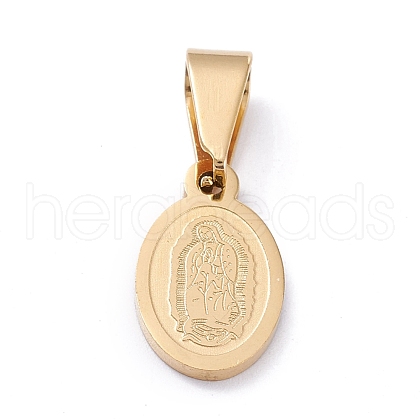 Vacuum Plating 304 Stainless Steel Lady of Guadalupe Charms STAS-A053-20G-1